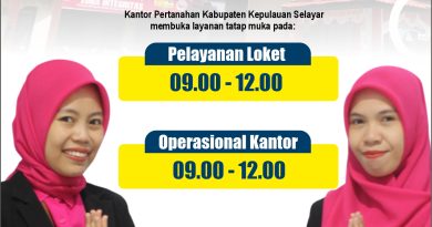 Kantor Pertanahan Kabupaten Kepulauan Selayar membuka layanan